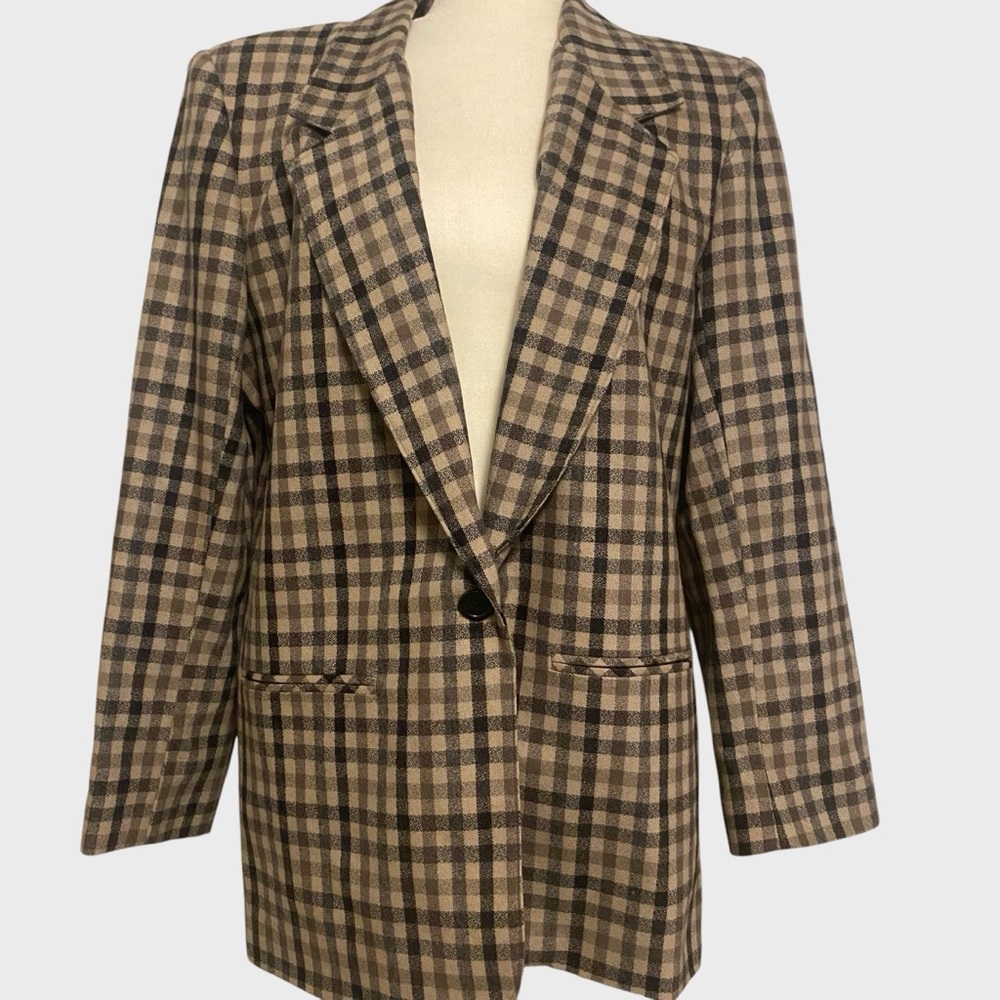 NWT 90”s ALFRED DUNNER plaid wool blazer size 10 NWT